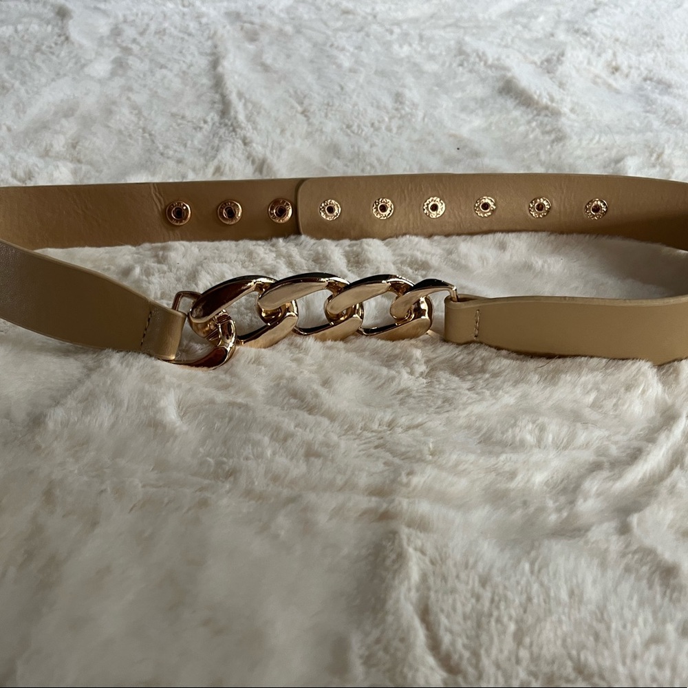shein chain tan and gold belt